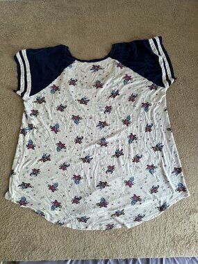 Torrid Disney Stitch Sleep Shirt 3X Blue Short Sleeve Lounge